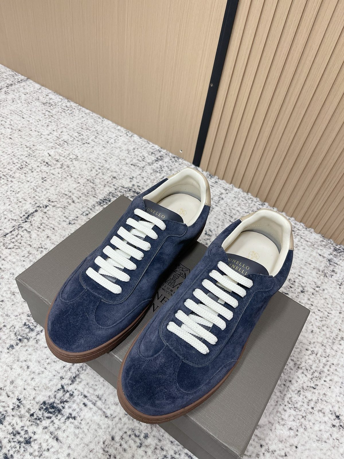 Brunello Cucinelli Suede Sneaker Navy