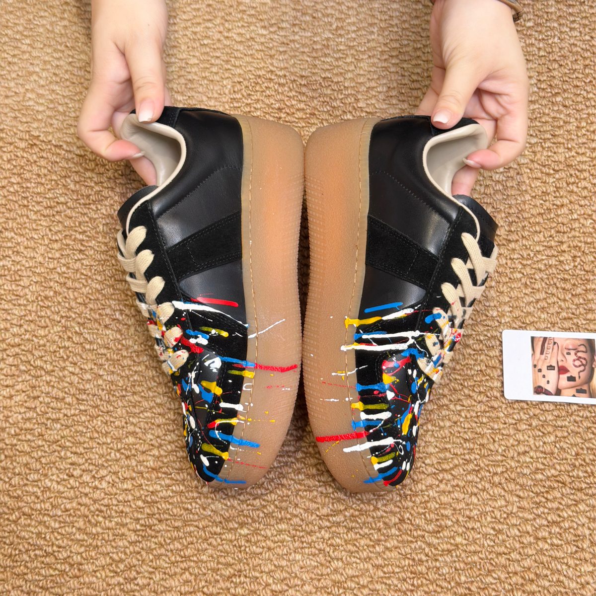 Custom Paint Splatter Platform Sneakers