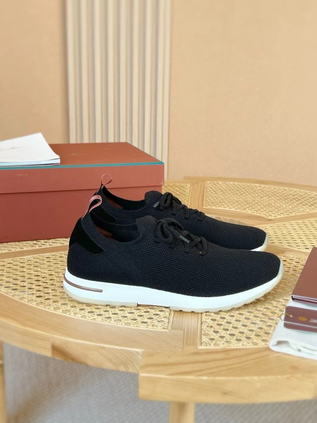 Loro Piana Knit Oxford Lace-Up Sneakers