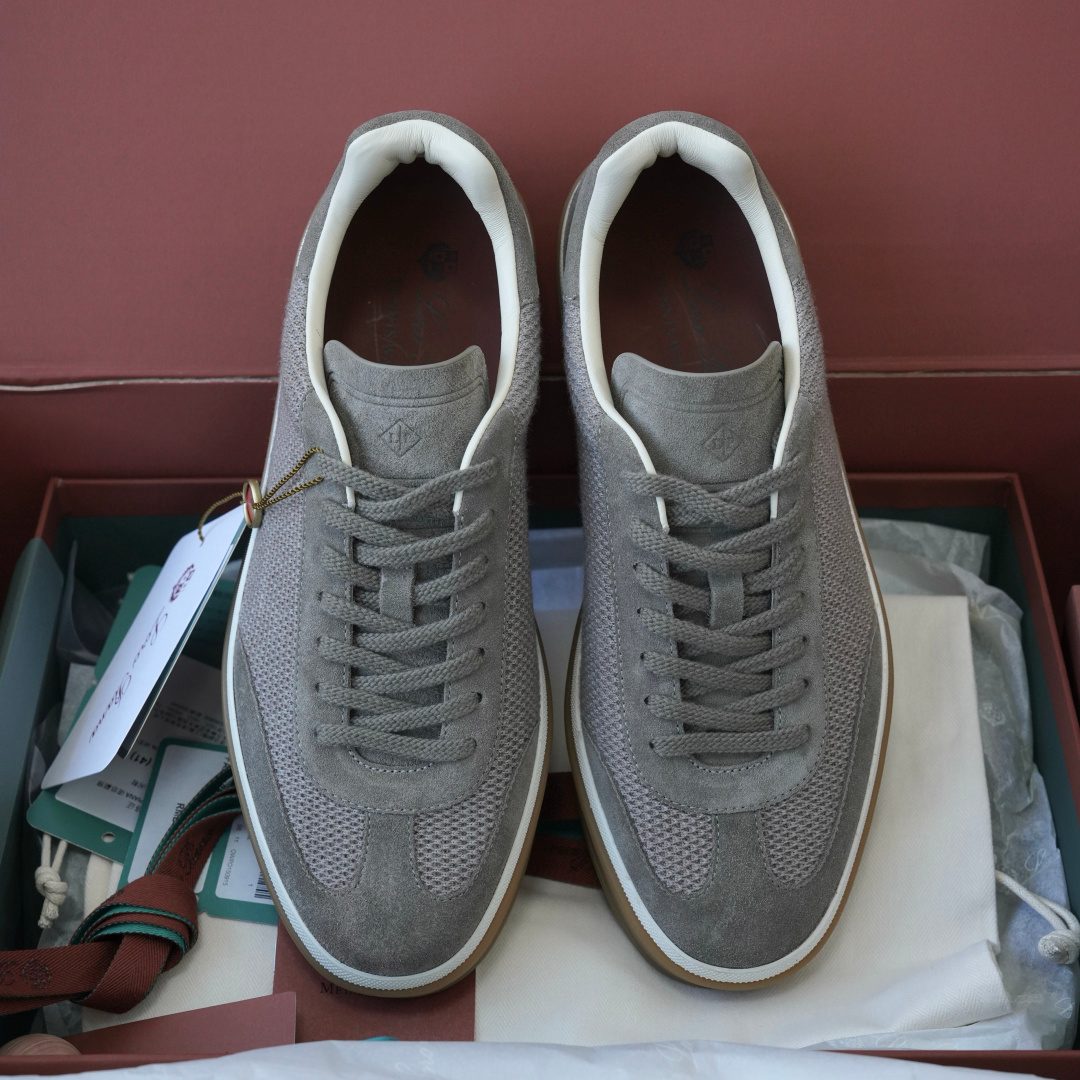 Loro Piana Mixed Media Low-Top Sneakers