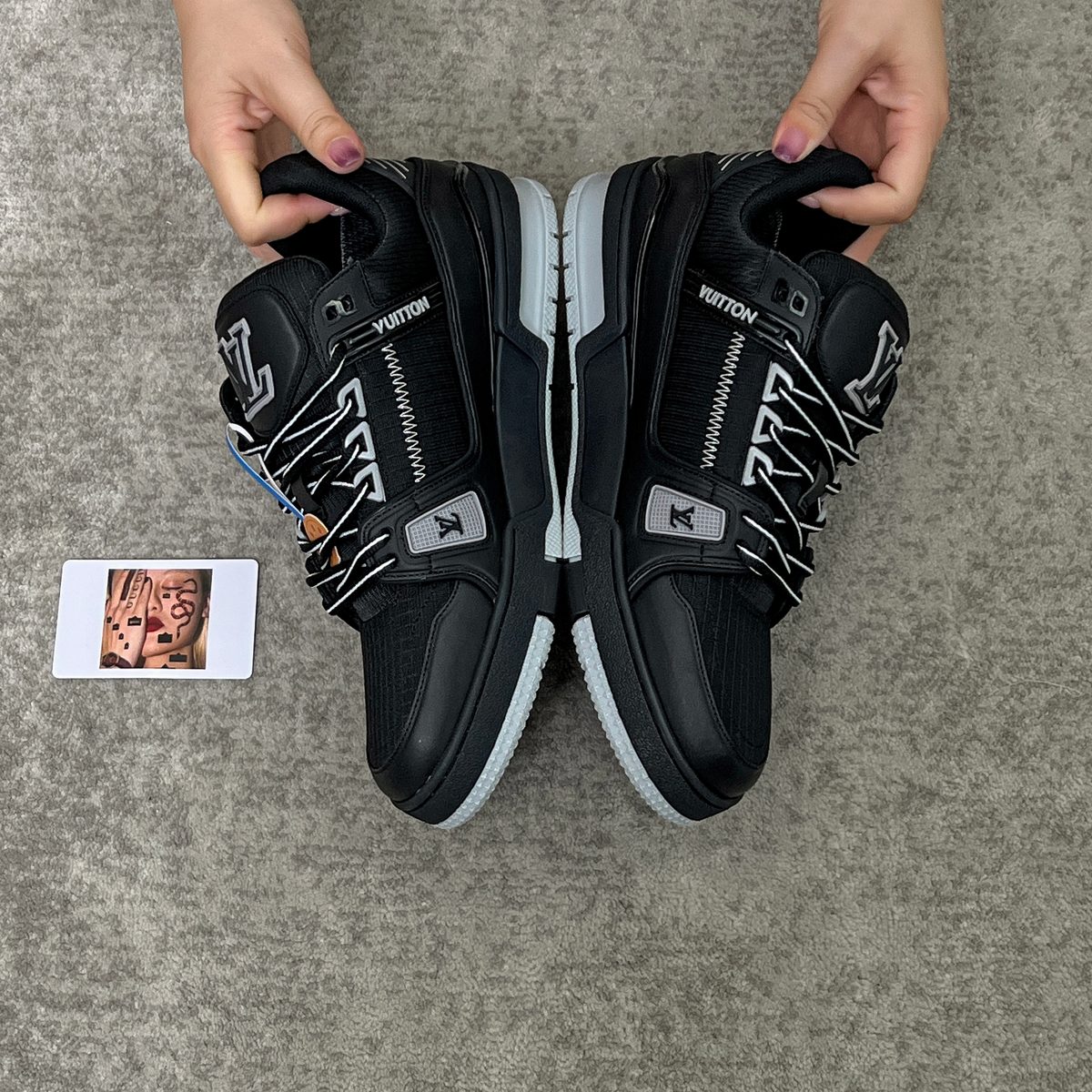 Louis Vuitton Black Leather Low-Top Sneakers