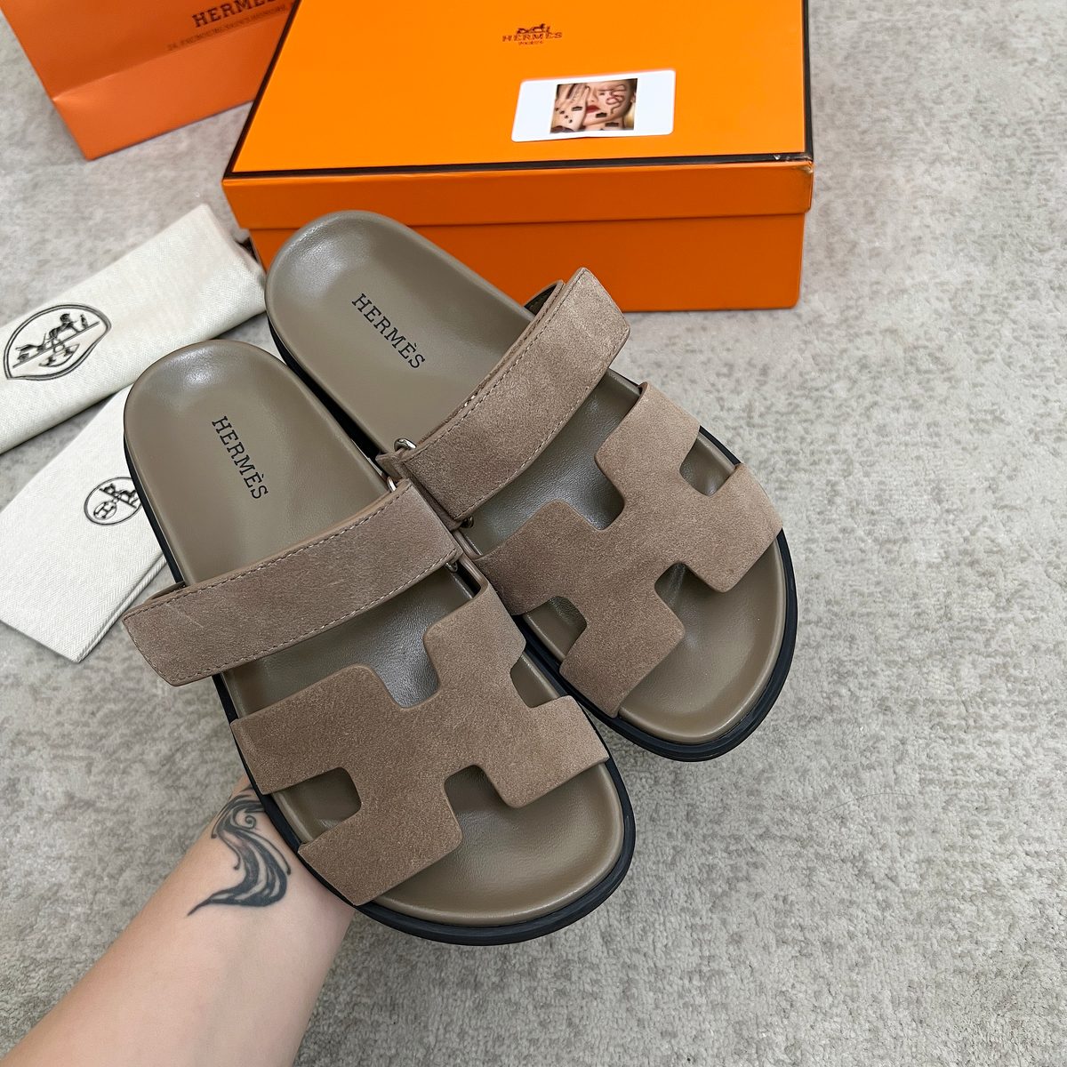 Hermès Leather Slide Sandals