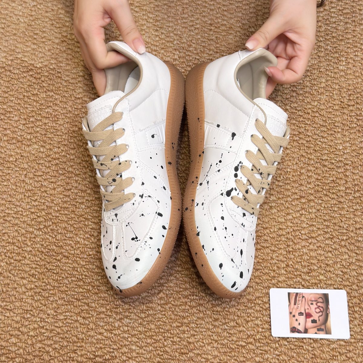 Maison Margiela Replica Splatter Leather Sneakers