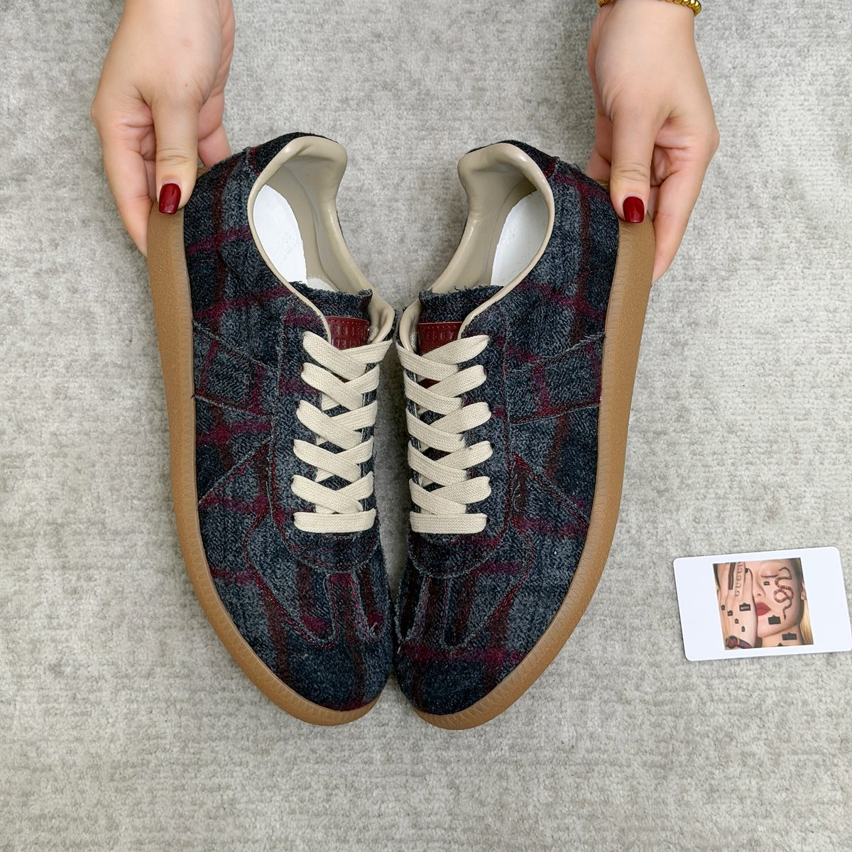 Maison Margiela Replica Plaid Wool Sneakers