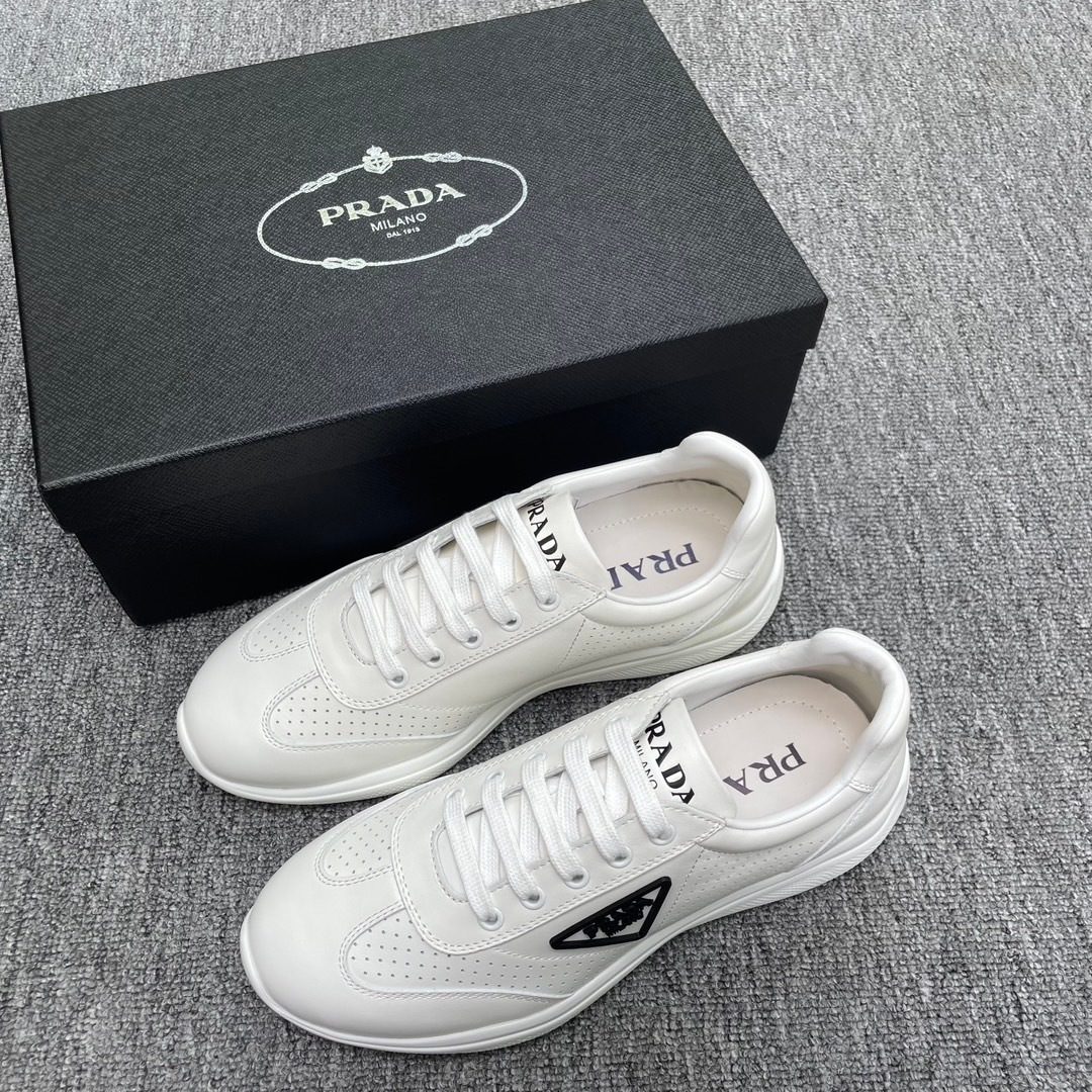 Prada Milano White Leather Sneakers