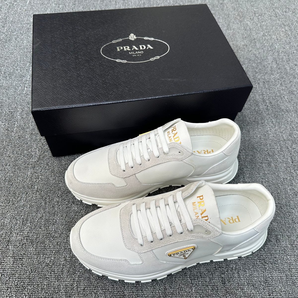 Prada Milano Runner White Grey