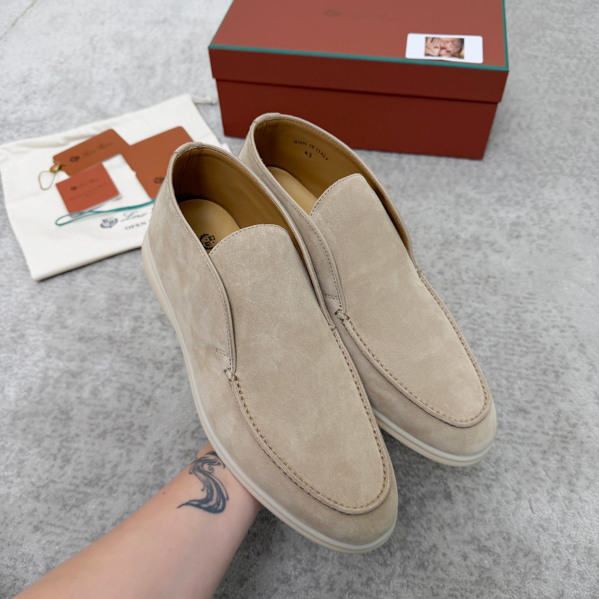 Loro Piana Open Walk Suede Loafers