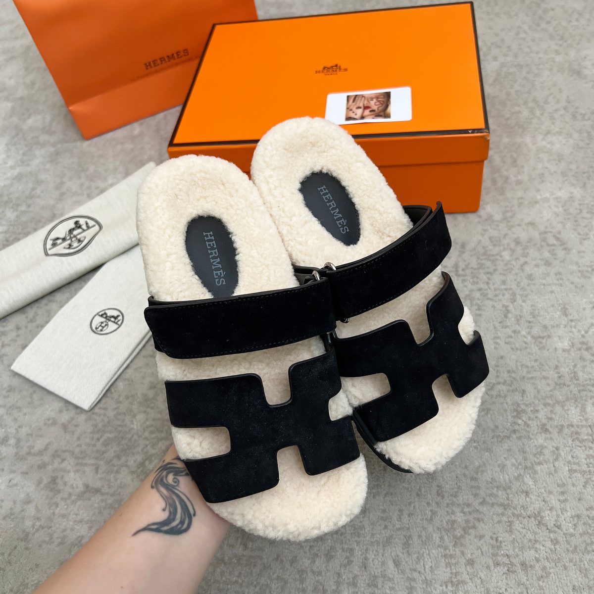 Hermès Leather Slide Sandals