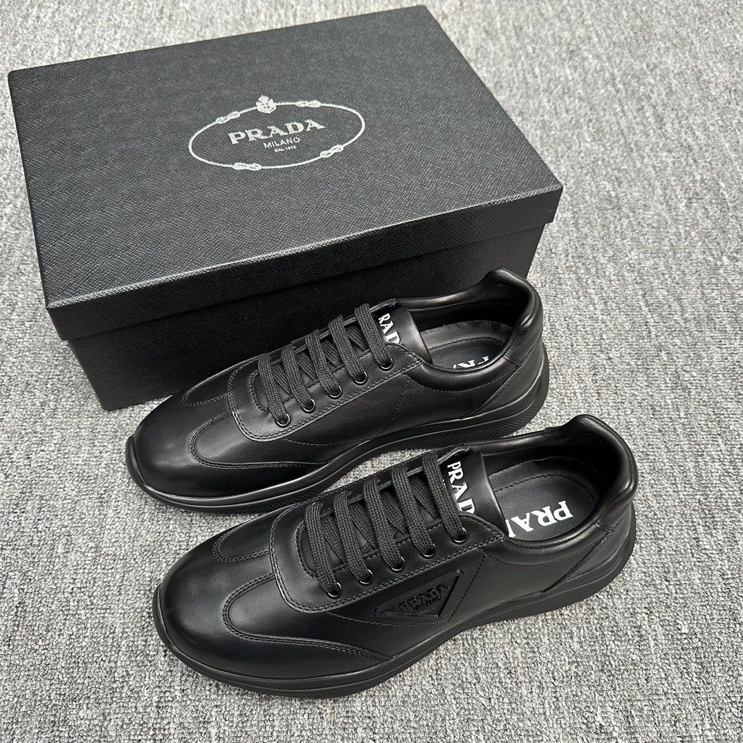Prada Milano Black Leather Low-Top Sneaker