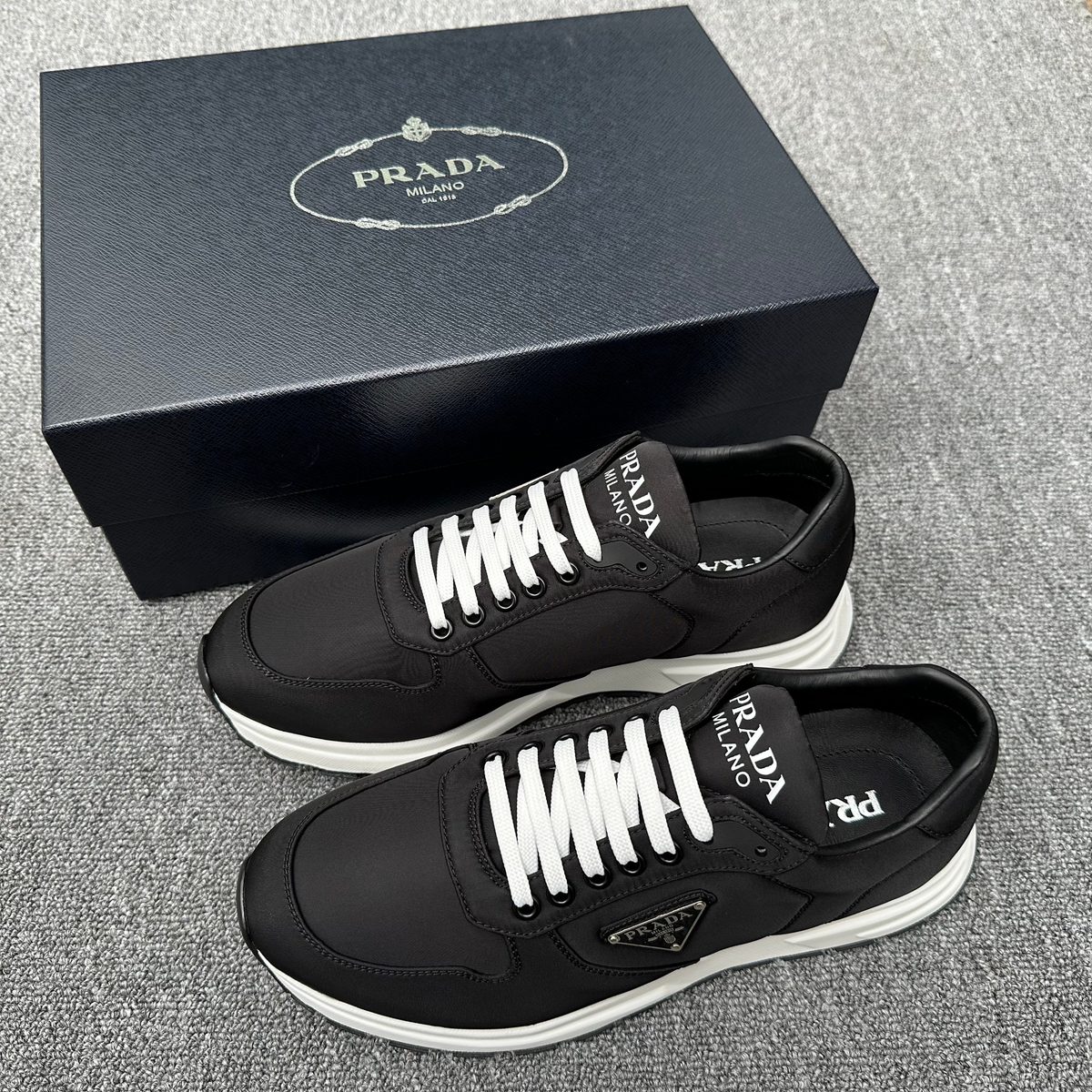 Prada Milano Black White Nylon Sneaker