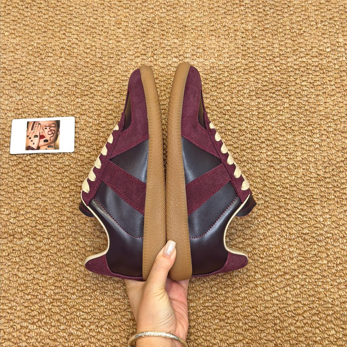 Margiela Replica Suede Leather Low-Top Sneakers