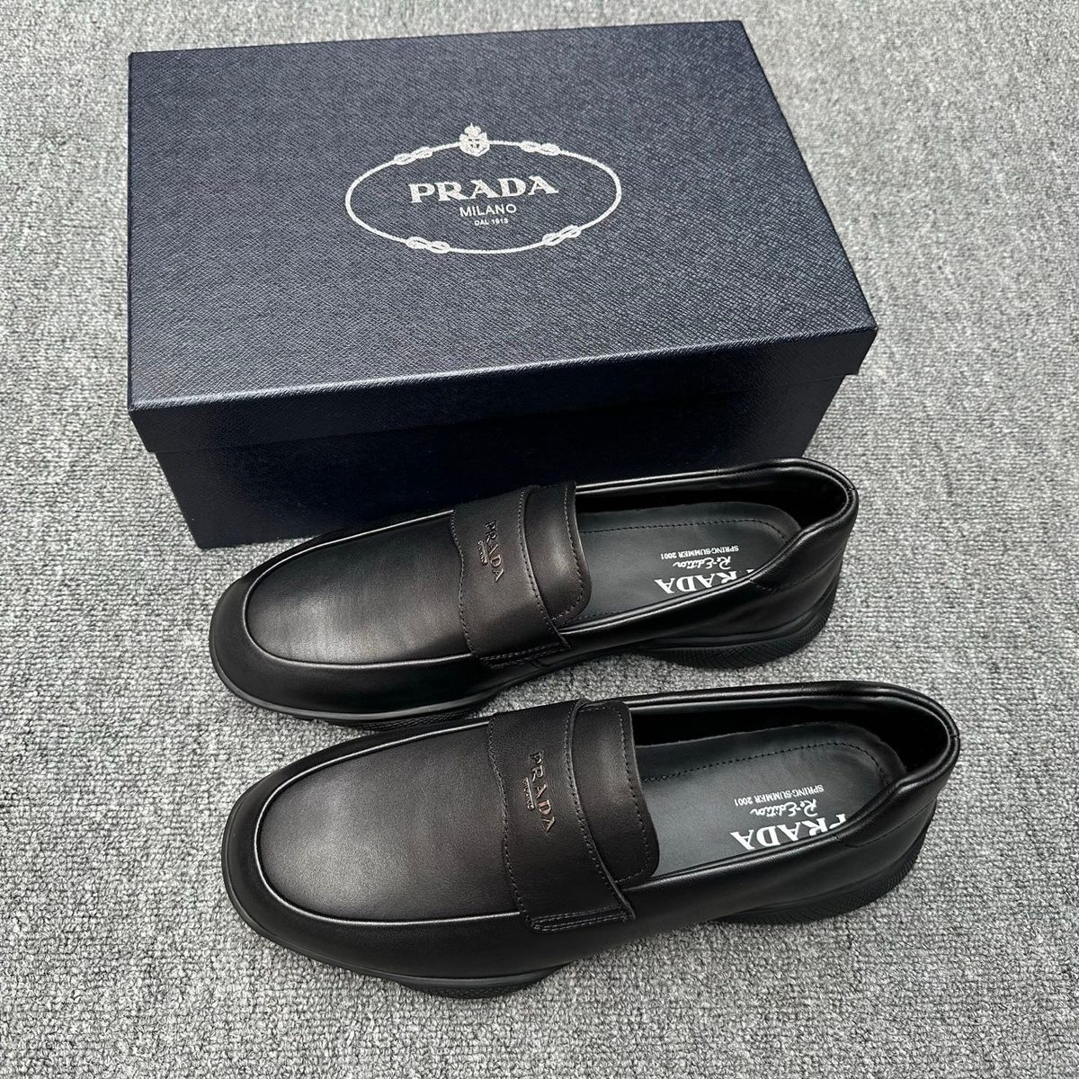 Prada Milano Men's Black Leather Loafer