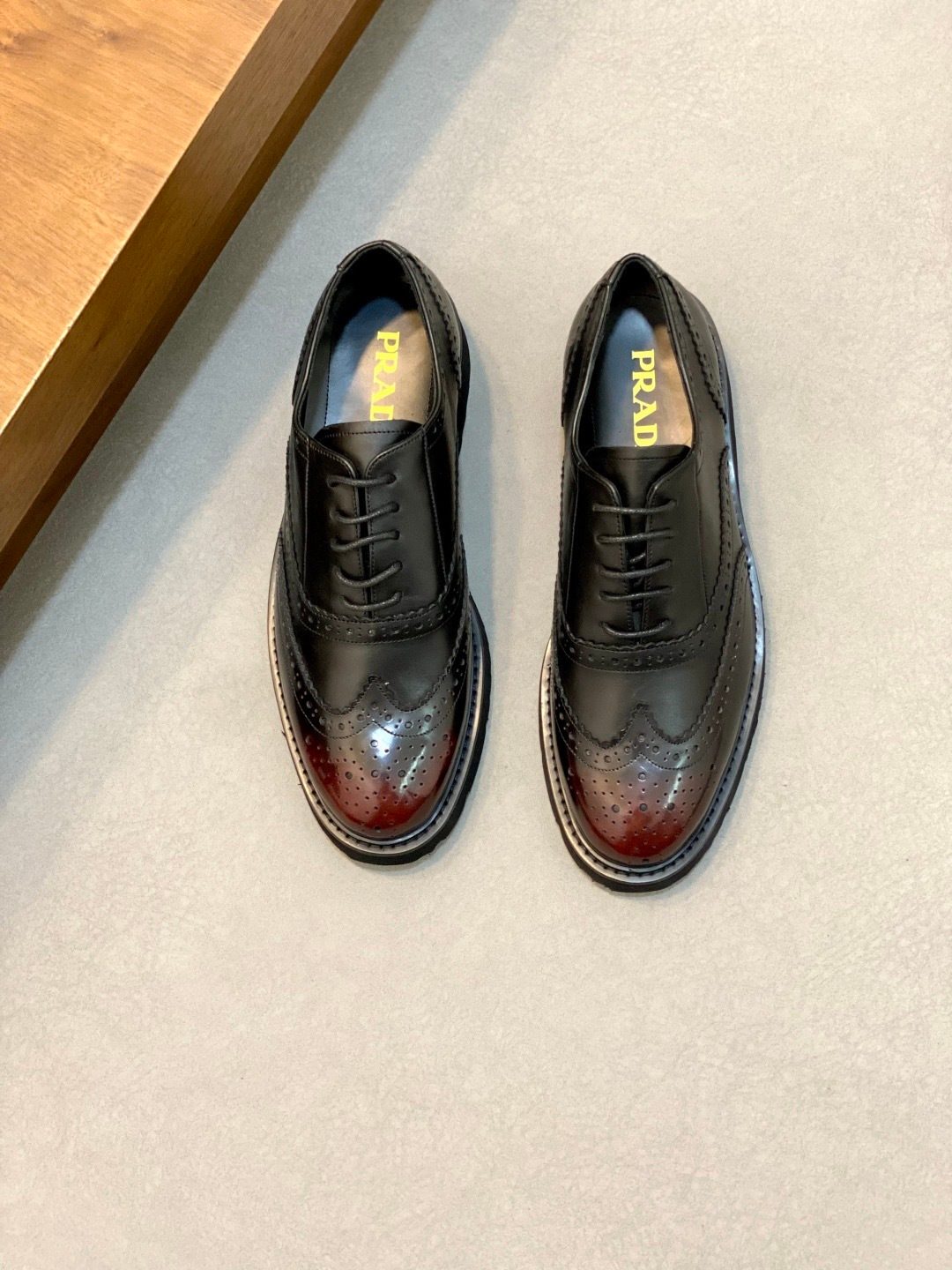 Prada Leather Wingtip Oxford Shoes