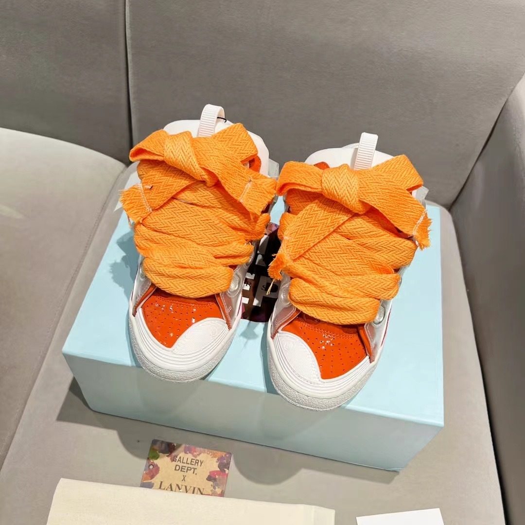 Lanvin Child High-Top Sneakers Orange White