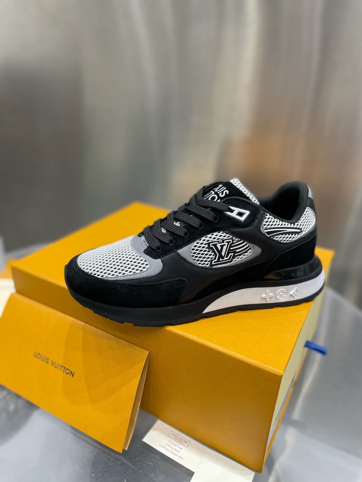 Louis Vuitton Black and White Mesh Sneaker
