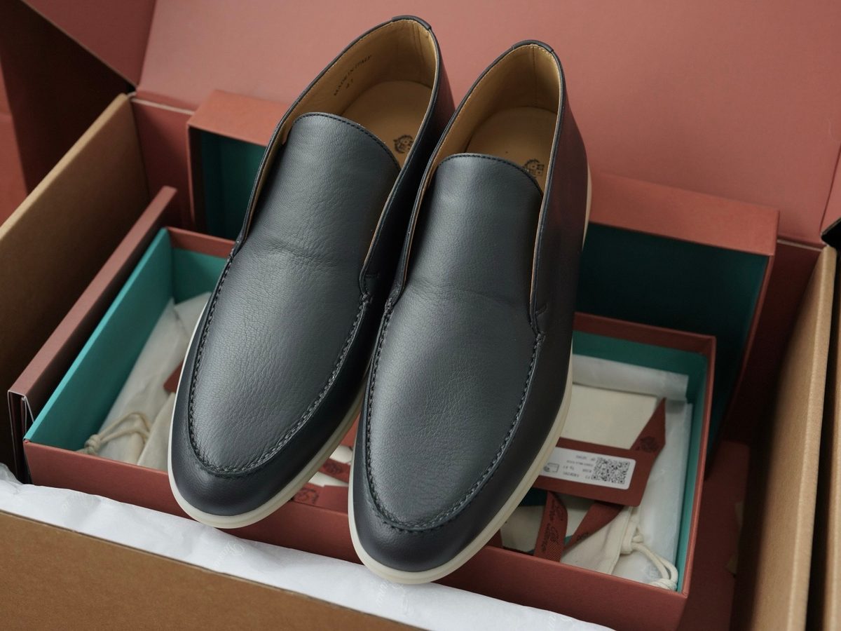 Loro Piana Leather Slip-On Loafers