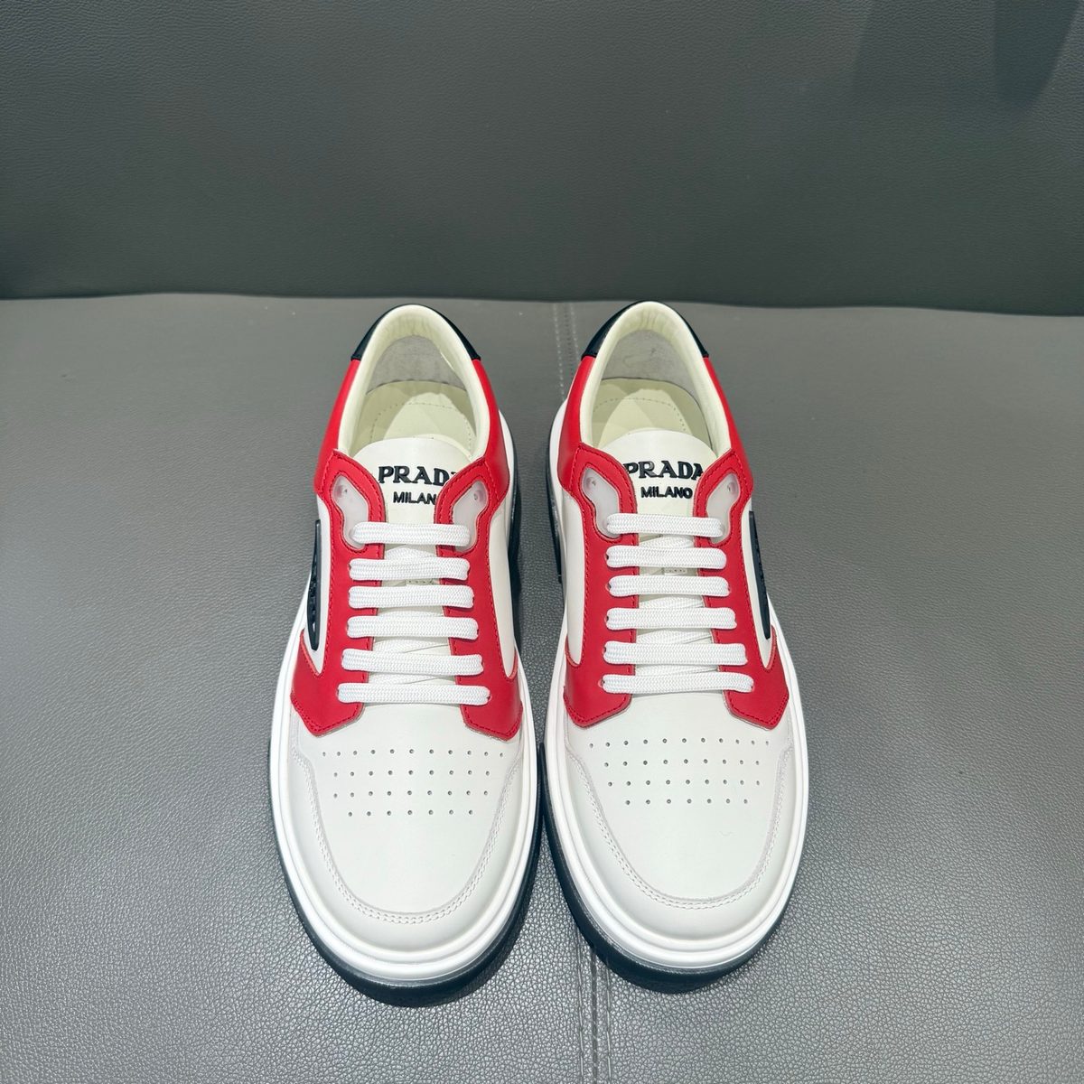 Prada Milano Leather Low-Top Sneakers