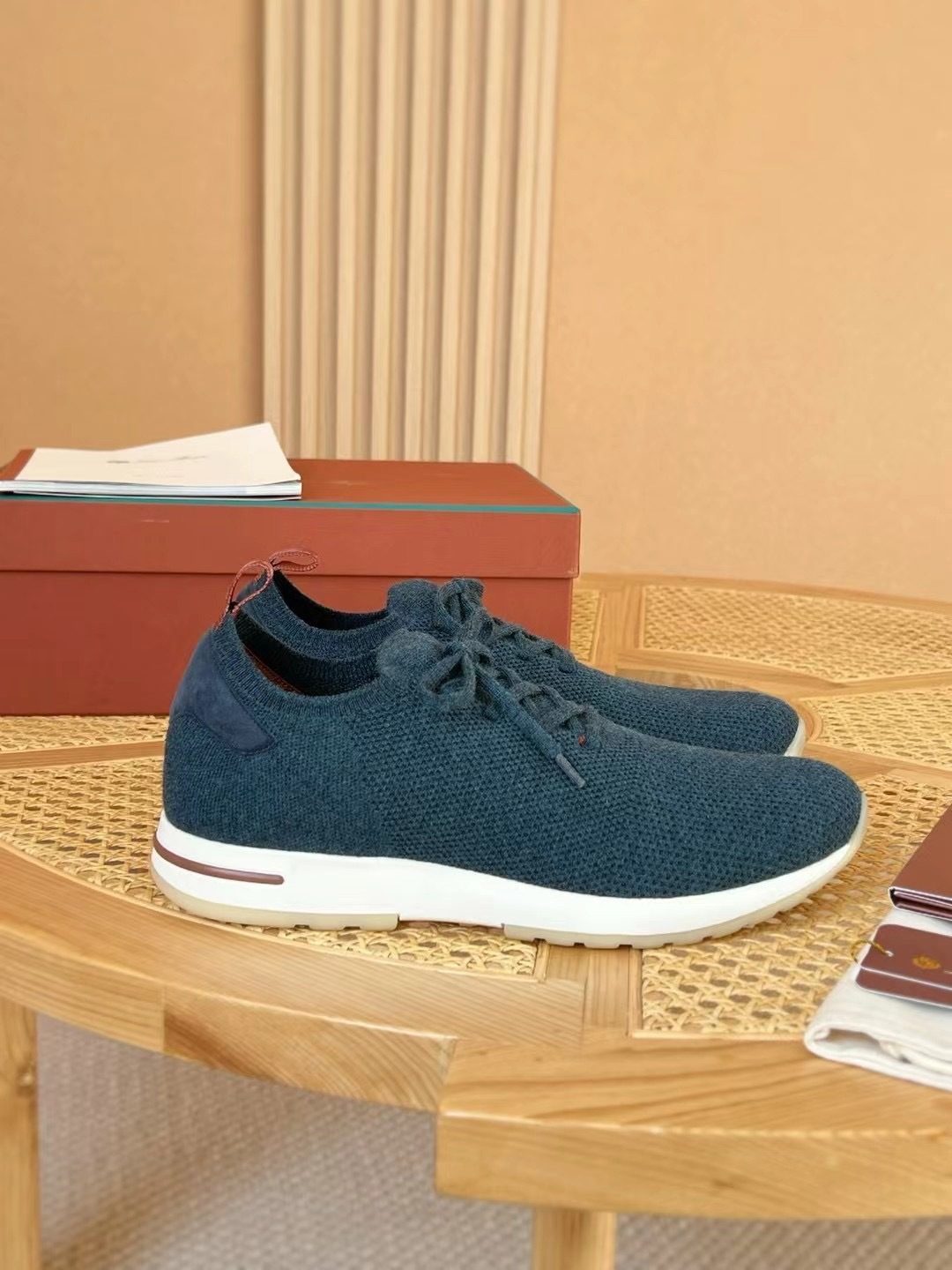 Loro Piana Knit Lace-Up Sneakers