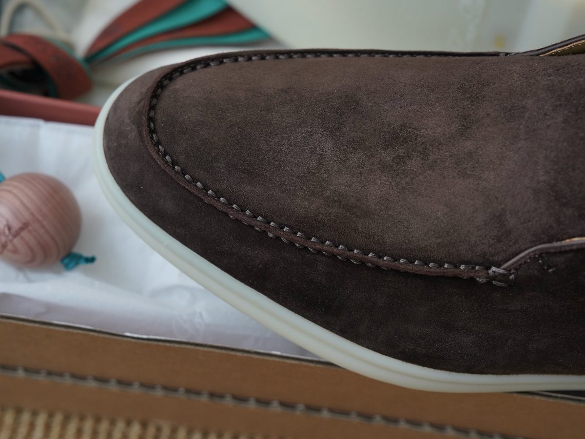 Brown Suede Loafer with Cream Sole