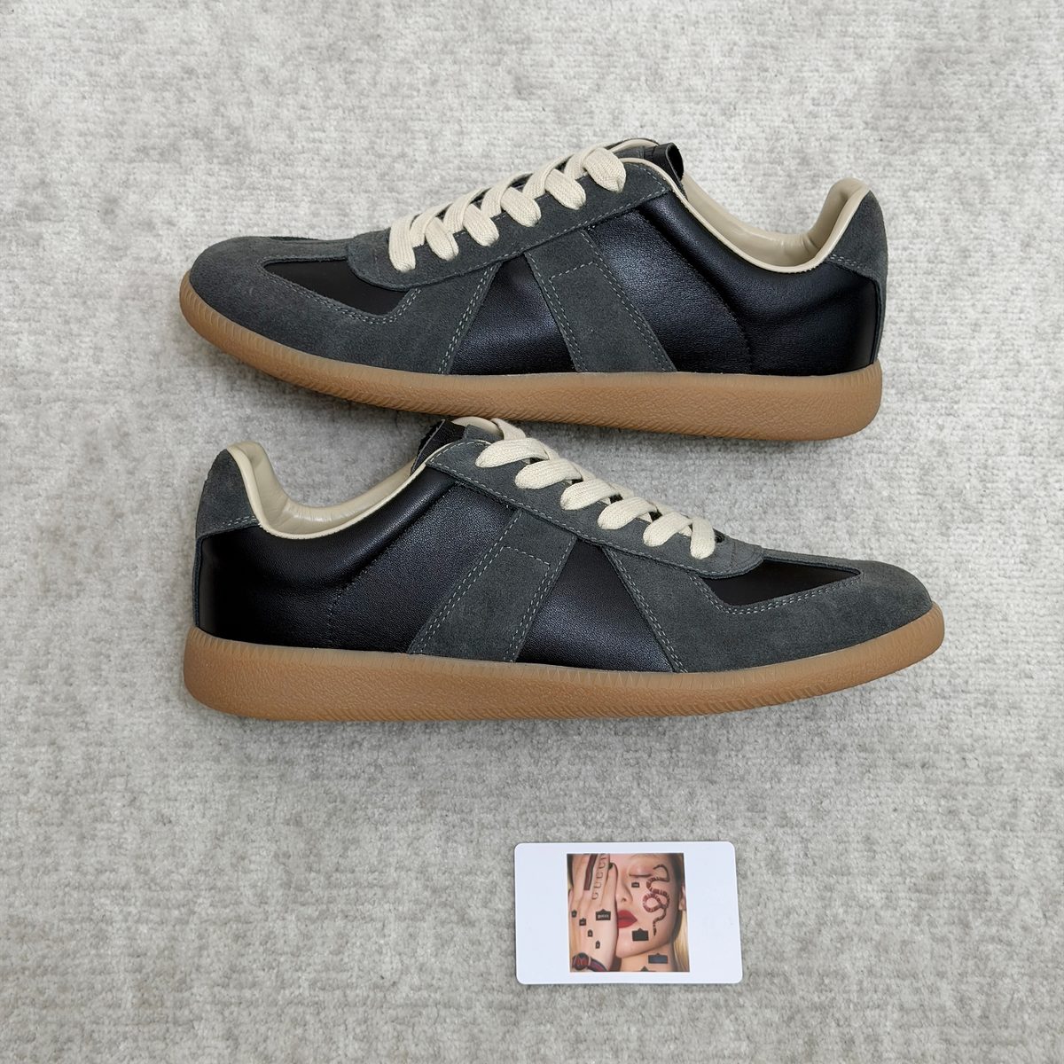 Replica Suede Leather Low-Top Sneakers