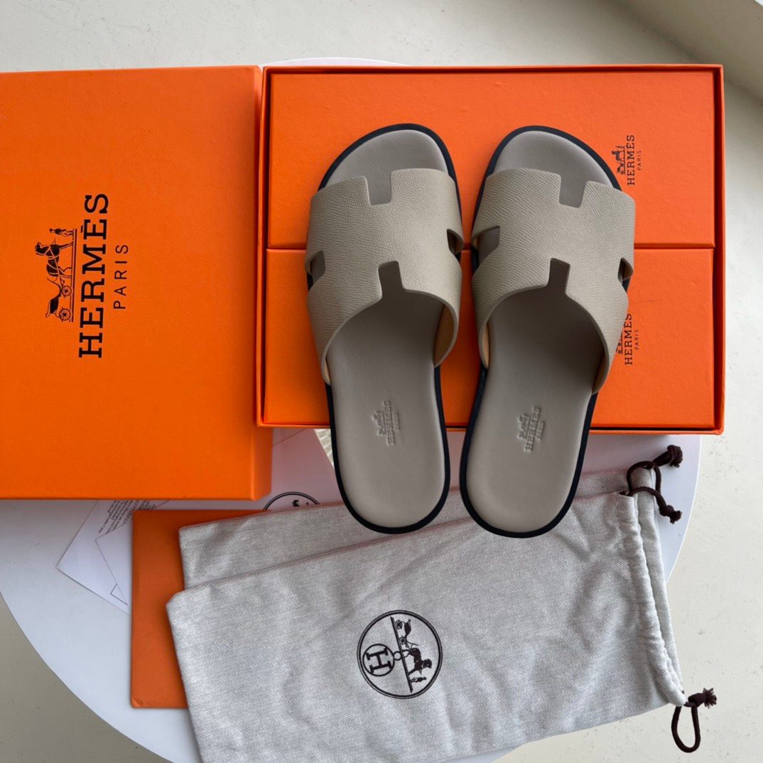 Hermès Oran H Canvas Slide Sandals