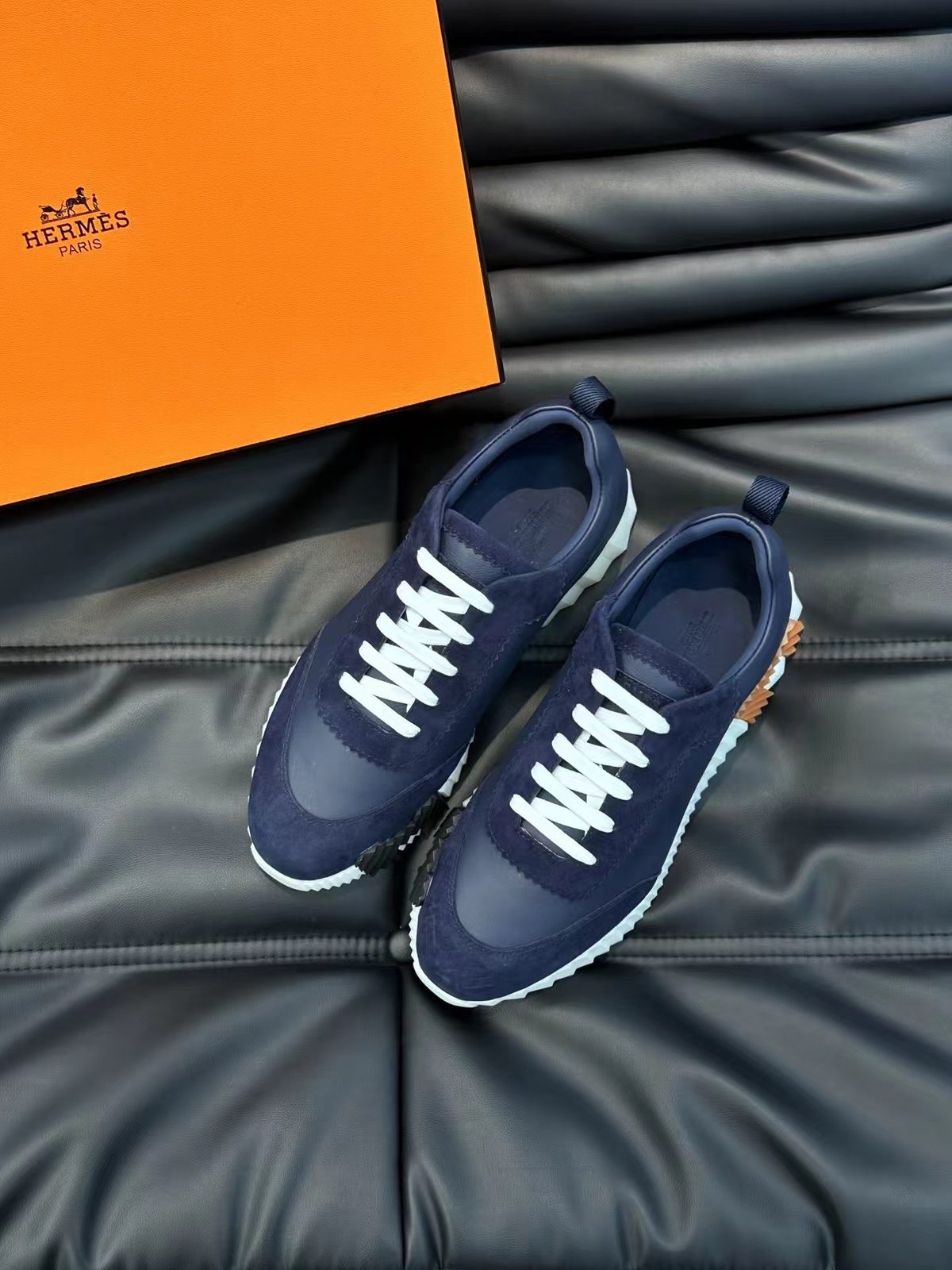 Hermès Nylon and Suede Runner Sneakers