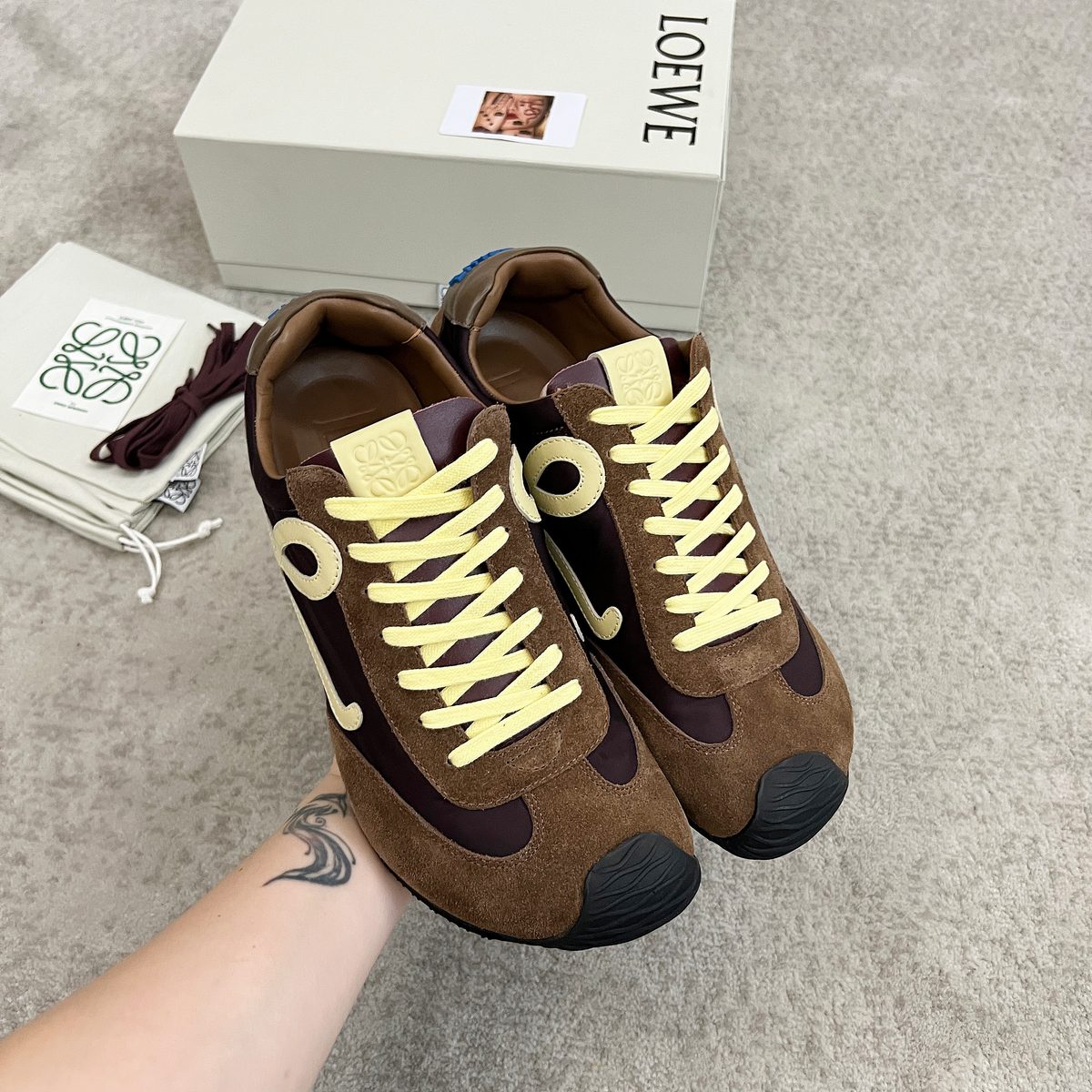 Loewe Leather Suede Low Top Sneakers