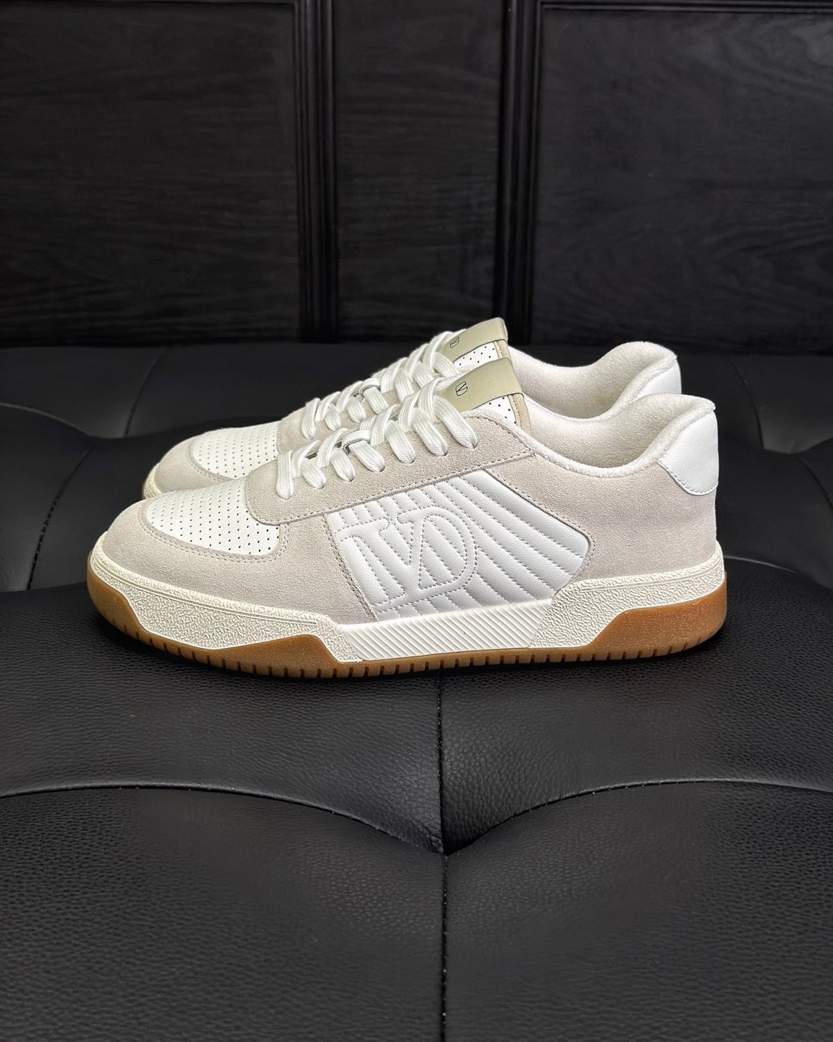 Luxury Colorblock Low-Top Sneakers with Gum Sole