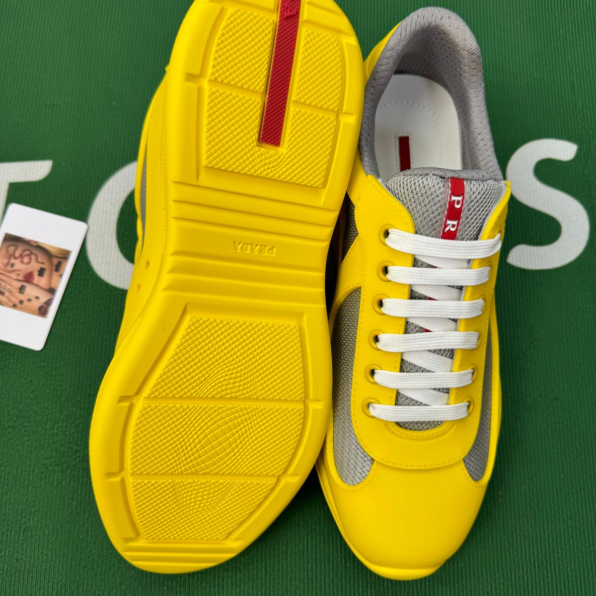 Prada Yellow Nylon Mesh Sneaker