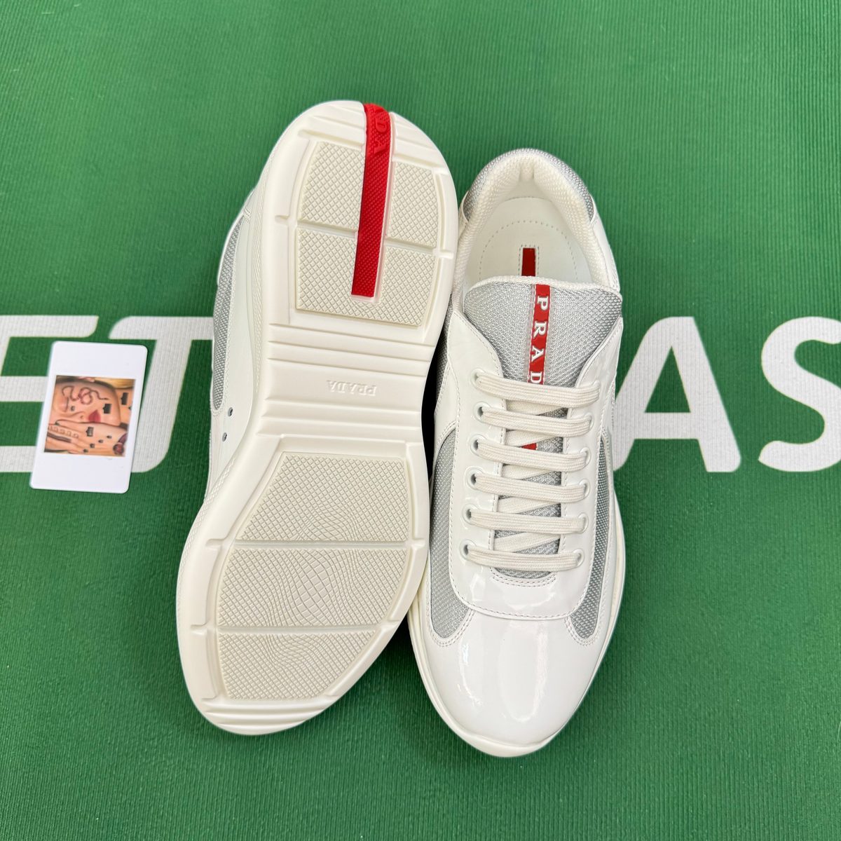 Prada America's Cup Mesh Leather Sneaker