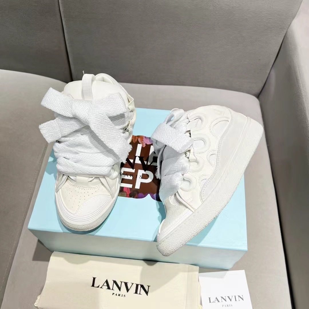 Lanvin Curb Leather High-Top Sneakers
