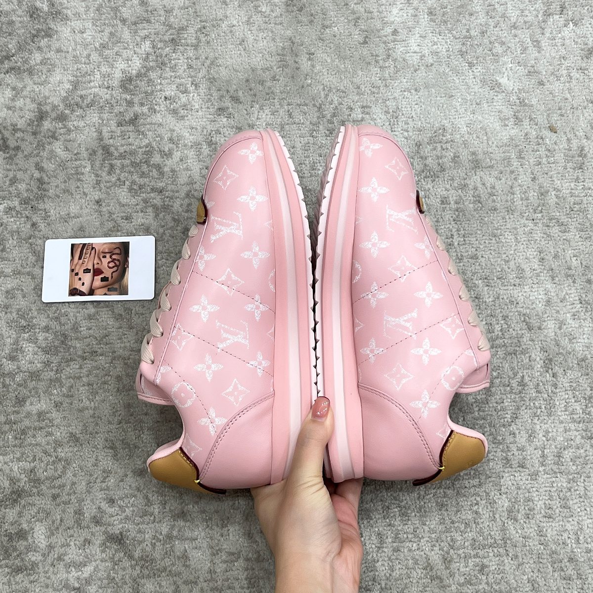 Louis Vuitton Monogram Pink Leather Sneakers