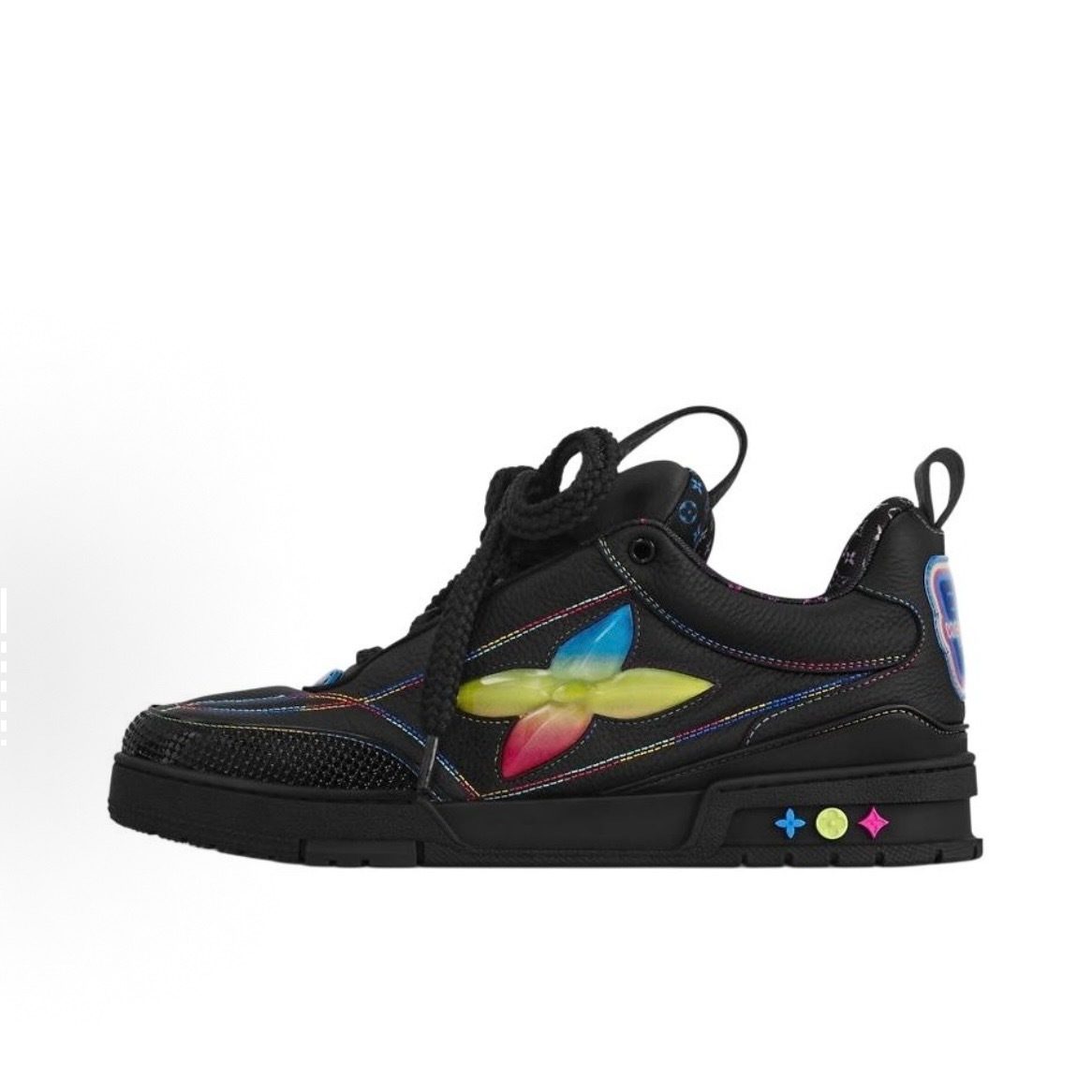 Black Colorful Star Graphic Low-Top Sneaker