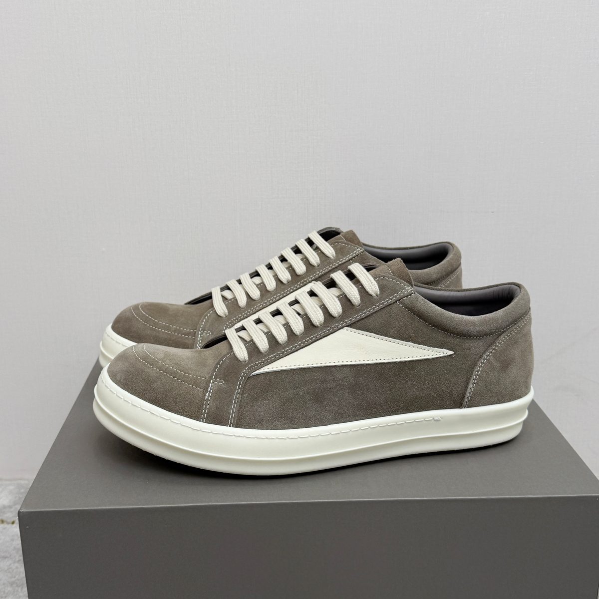 Two-Tone Suede Low-Top Sneakers