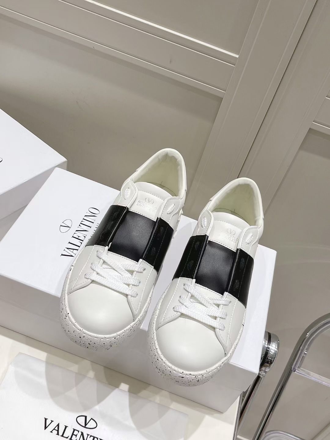 Valentino Garavani White Leather Low-Top Sneakers