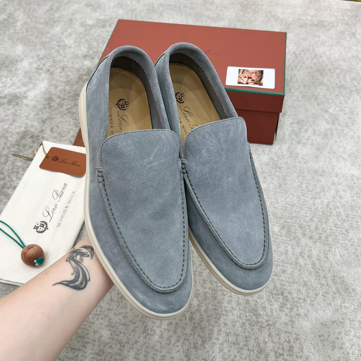 Loro Piana Summer Walk Loafer Grey Suede