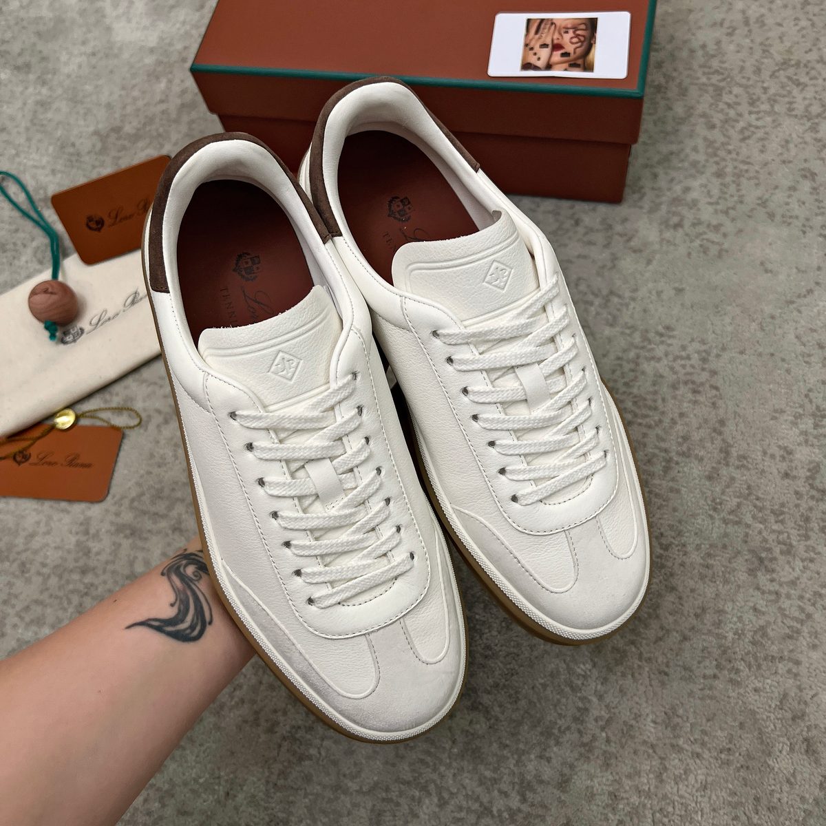 Loro Piana Leather Low-Top Sneakers