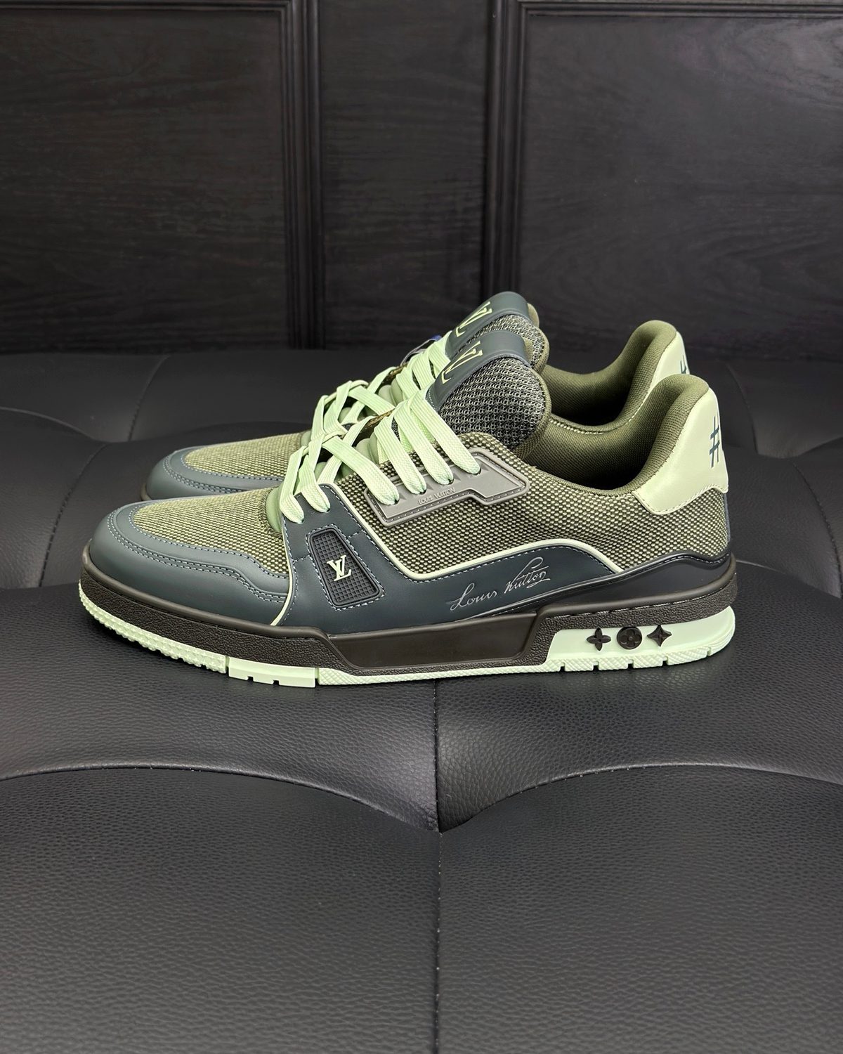 Louis Vuitton Trainer Sneaker Gray Cream