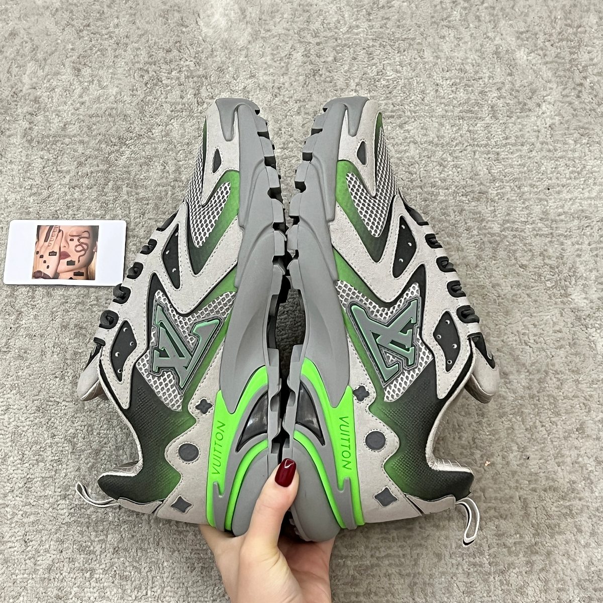 Vouttow Nolum Green Grey Athletic Sneakers