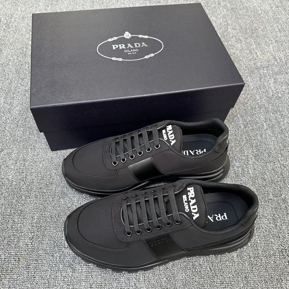 Prada Milano Black Canvas Sneaker
