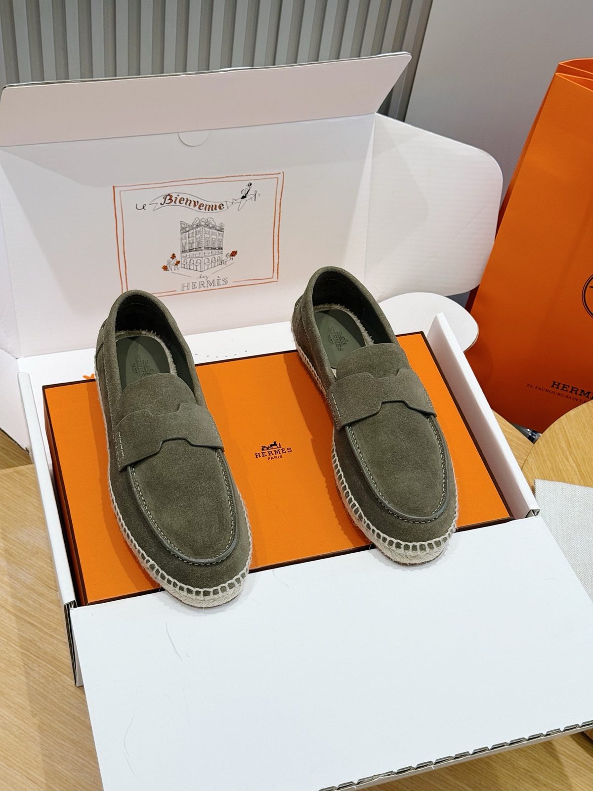 Hermès Espadrille Loafer Sage Green