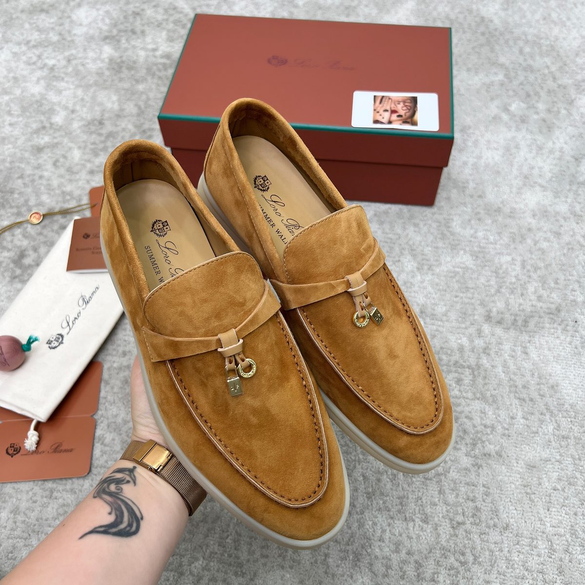 Loro Piana Suede Loafer With Charm Detail