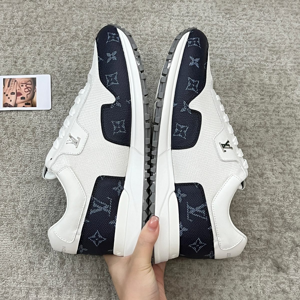 Louis Vuitton LV Monogram Sneaker White Navy