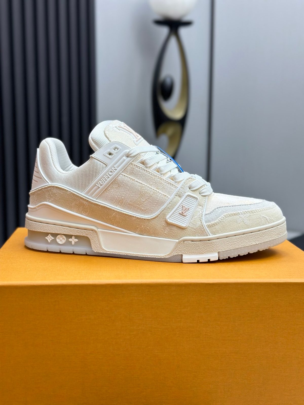 Louis Vuitton LV Trainer Sneaker White Beige
