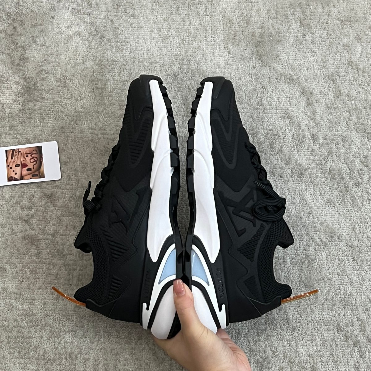 Louis Vuitton Black White Leather Sneakers