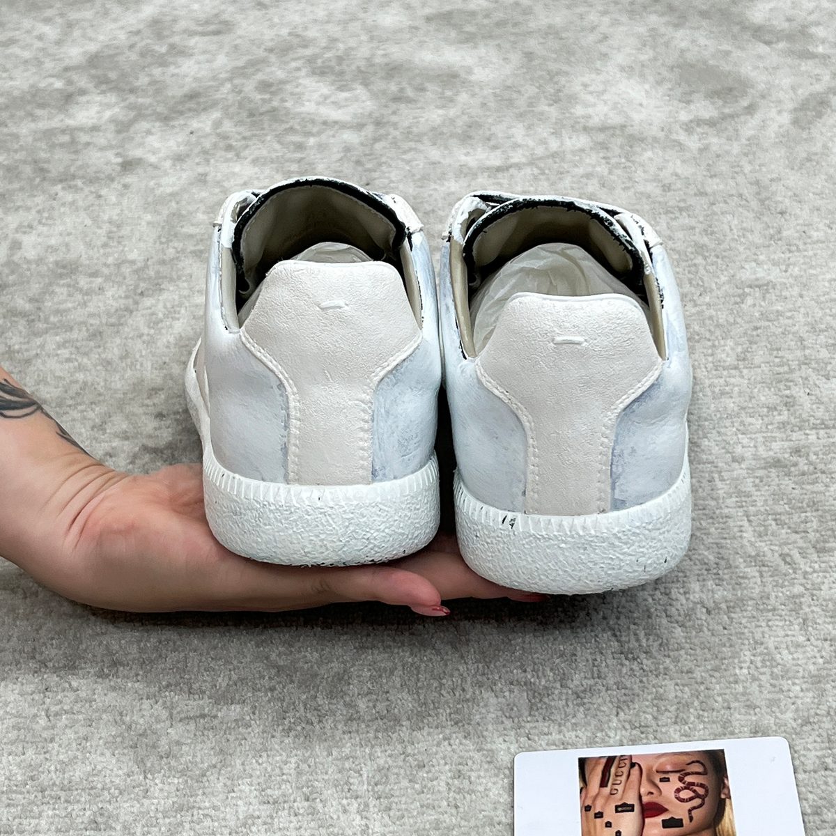 Maison Margiela White Leather Low-Top Sneakers