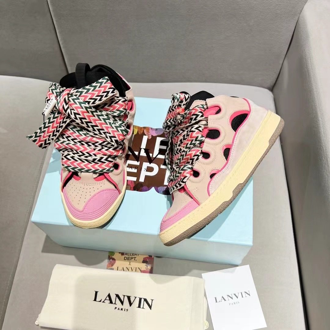 Lanvin Curb Leather High-Top Sneakers