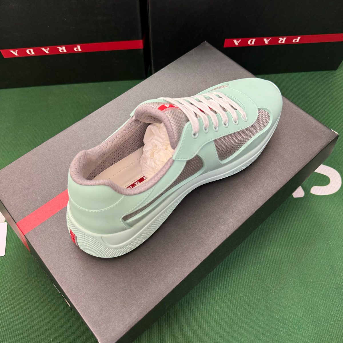 Prada Color-Block Mesh Sneakers