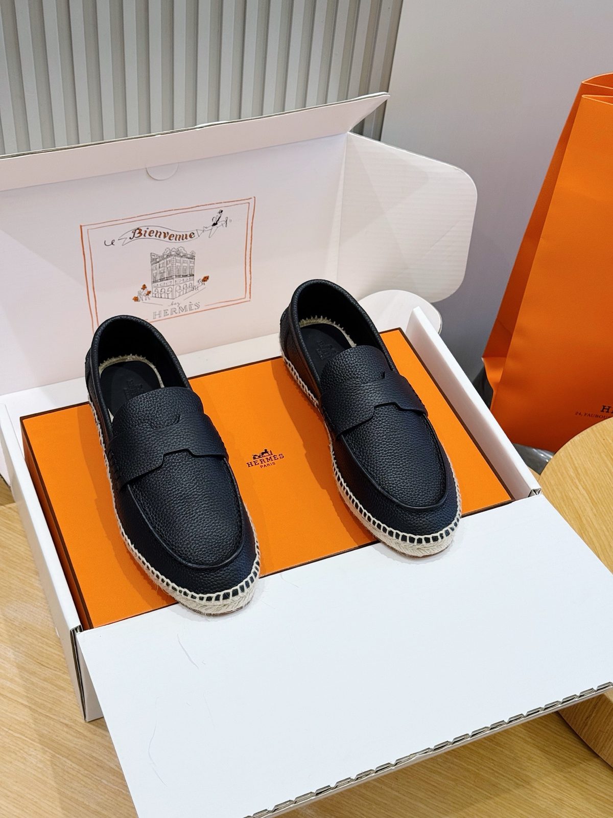 Hermès Espadrille Loafer Black