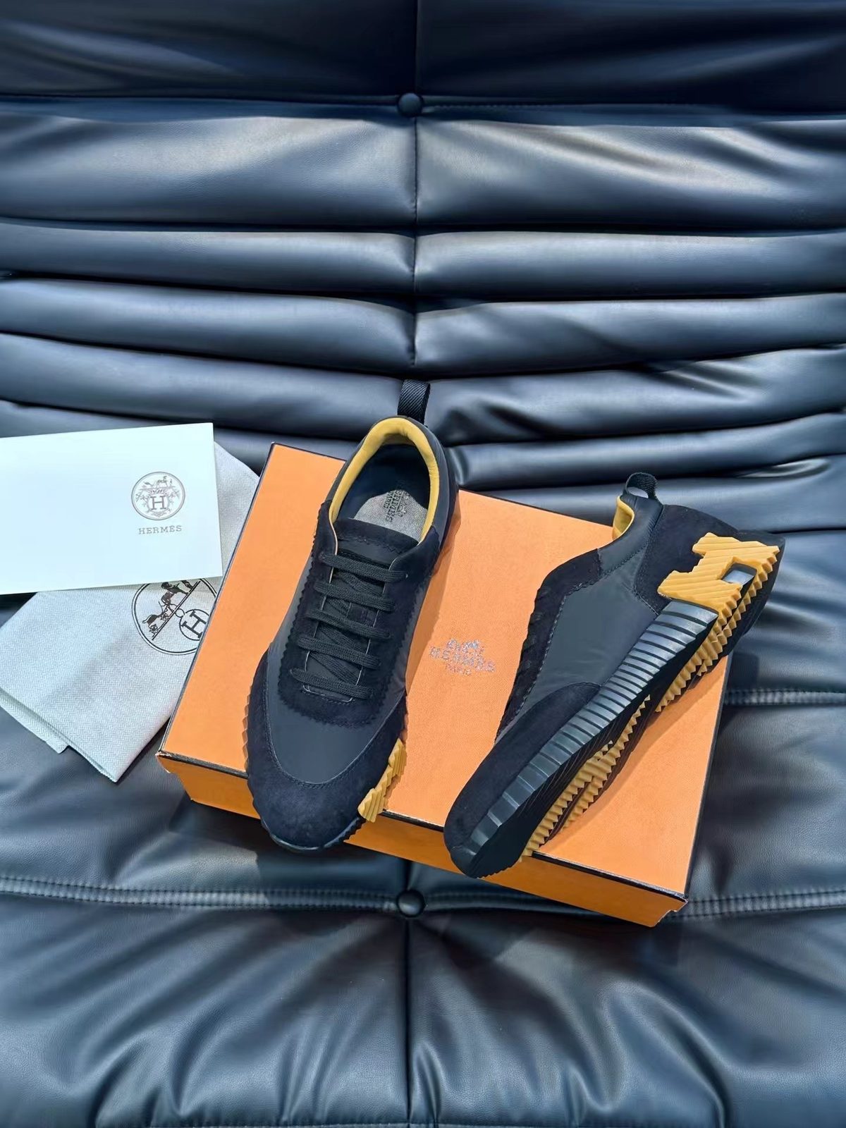 Hermès Bouncing H Suede Leather Sneaker